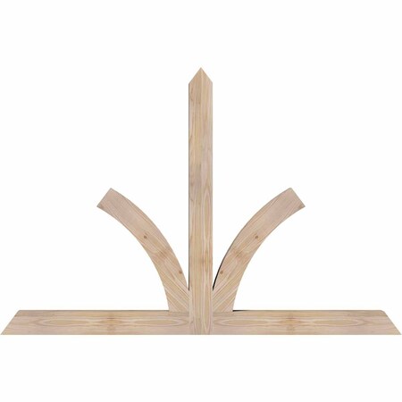 Ekena Millwork Richland Smooth Timber Gable Bracket, Douglas Fir, 60"W x 40"H x 3 1/2"D x 3 1/2"F, 16/12 Pitch GBW060X40X0404RIC00SDF